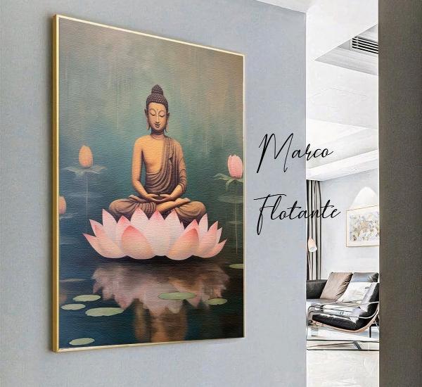 Cuadros Buda Vintage Yoga Loto Zen En Marco Lienzo Canvas