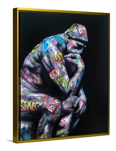 Cuadro Decorativo Escultura De David Pensador Grafiti Sala