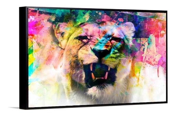 Cuadros Decorativos Abstracto Moderno Animales Colores 4k