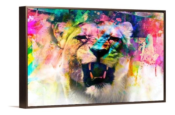 Cuadros Decorativos Abstracto Moderno Animales Colores 4k
