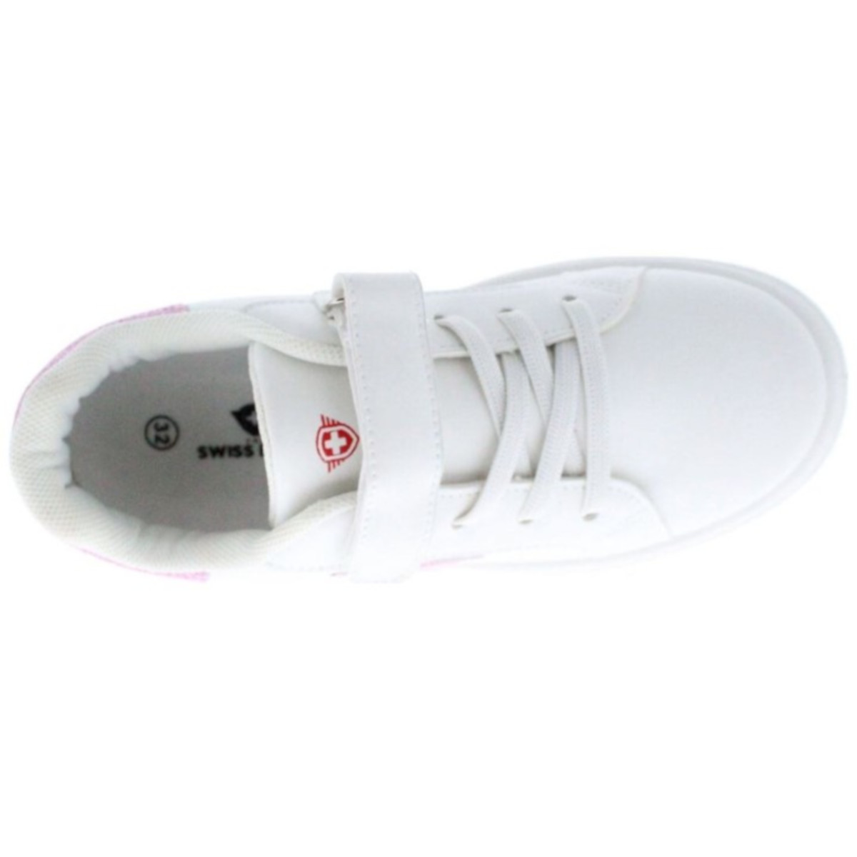 Tenis Swiss Navy Para Niña - Velcro - Blanco con estrella rosa