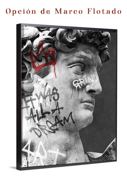Cuadro Estatua Ángel Dioses Griegos Graffiti Canvas 90x60 Cm