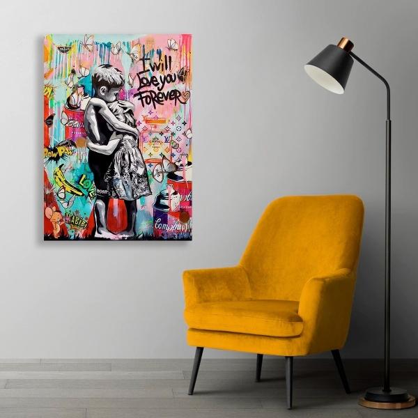 Cuadro Decorativo Niños Grafiti Moderno Elegante Sala Recama