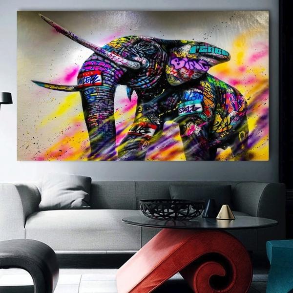 Cuadro Estatua Ángel Moderno Graffiti Grande Canvas 140x90cm