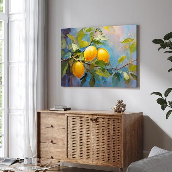 Cuadro Decogaleria Naranjas Limones Comedor 80x50cm.
