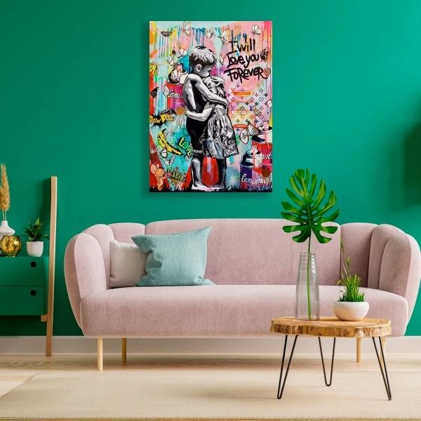 Cuadro Decorativo Niños Grafiti Moderno Elegante Sala Recama