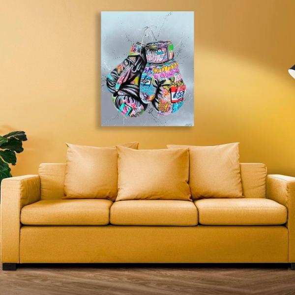 Cuadro Estatua Ángel Moderno Graffiti Grande Canvas 140x90cm
