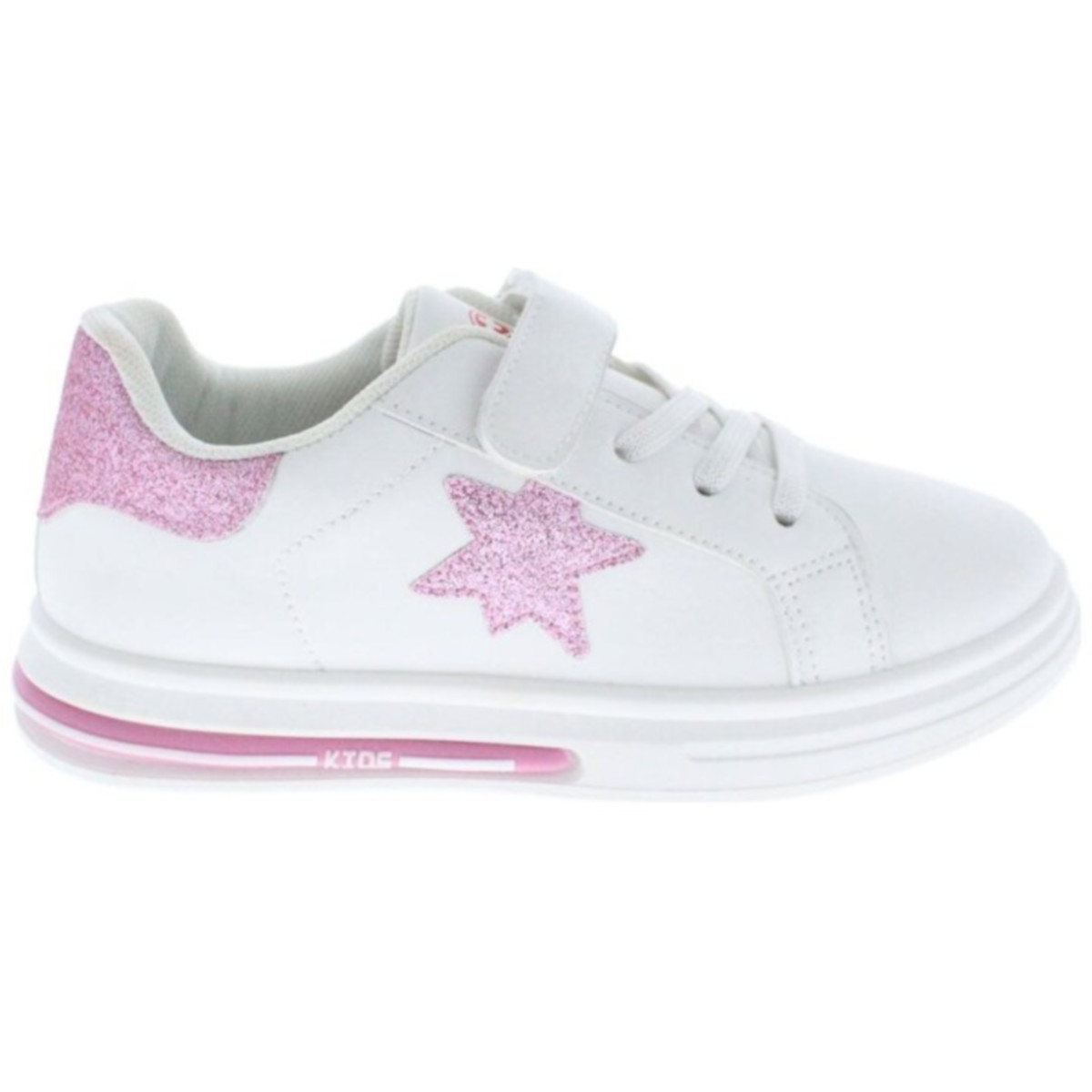 Tenis Swiss Navy Para Niña - Velcro - Blanco con estrella rosa