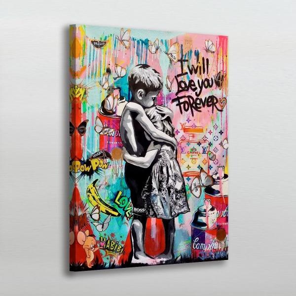 Cuadro Decorativo Niños Grafiti Moderno Elegante Sala Recama