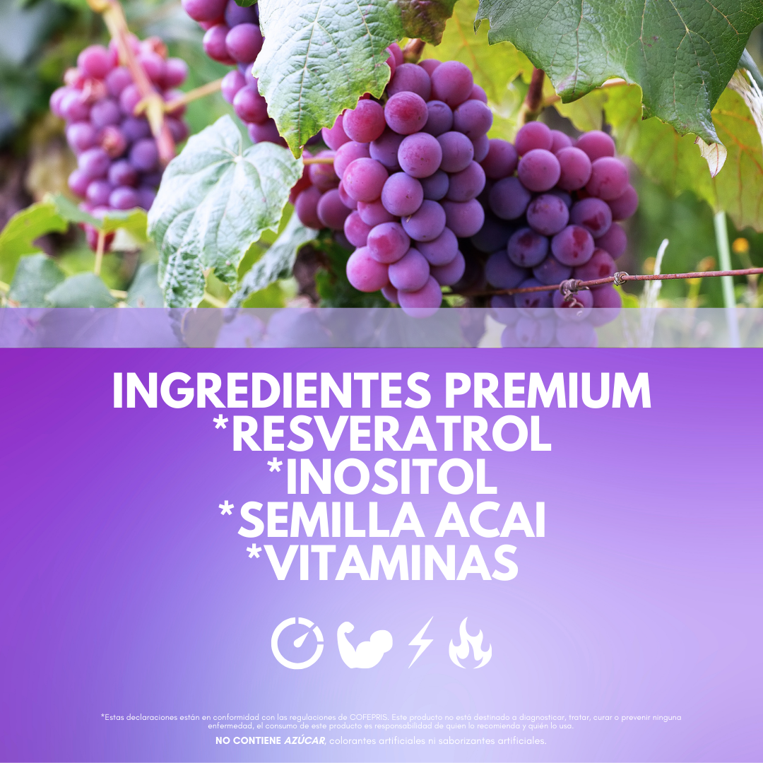 Suplemento En Cápsulas Flairfit Resveratrol, Formulación Premium Inositol, Complejo B, Vitamína C, Semilla Acaí En Pote 45 Cápsulas.