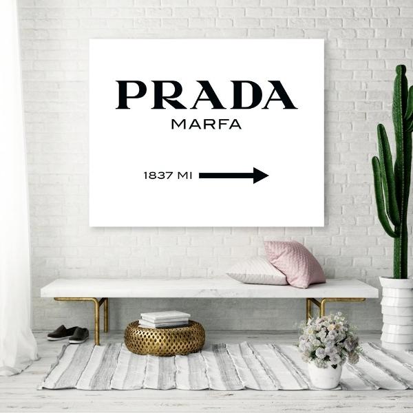 Cuadro Prada Marfa Sign Canvas Mate Artistico Listo Colgar