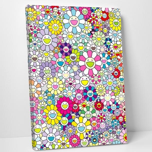 Arte De Takashi Murakami Cuadro Canvas Flores Happy Flowers