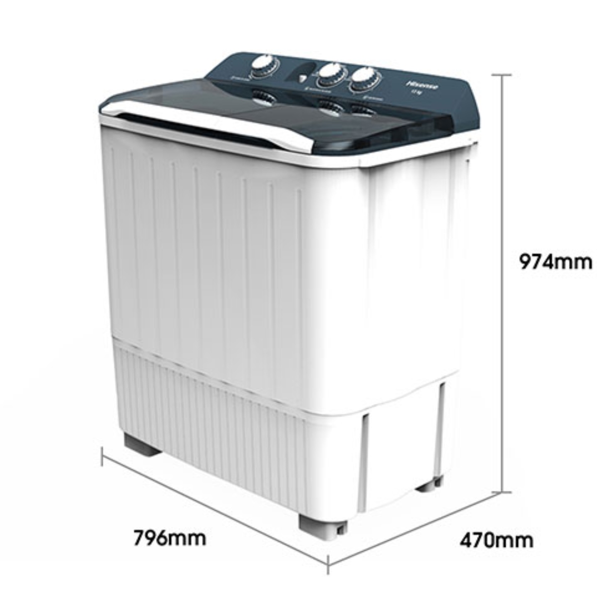 Lavadora Hisense WSA1301P 13 Kg Doble Tina Blanca ORTY* ENTREGA SÓLO VÁLIDA EN LA CIUDAD DE MÉXICO Y ZONA METROPOLITANA-.