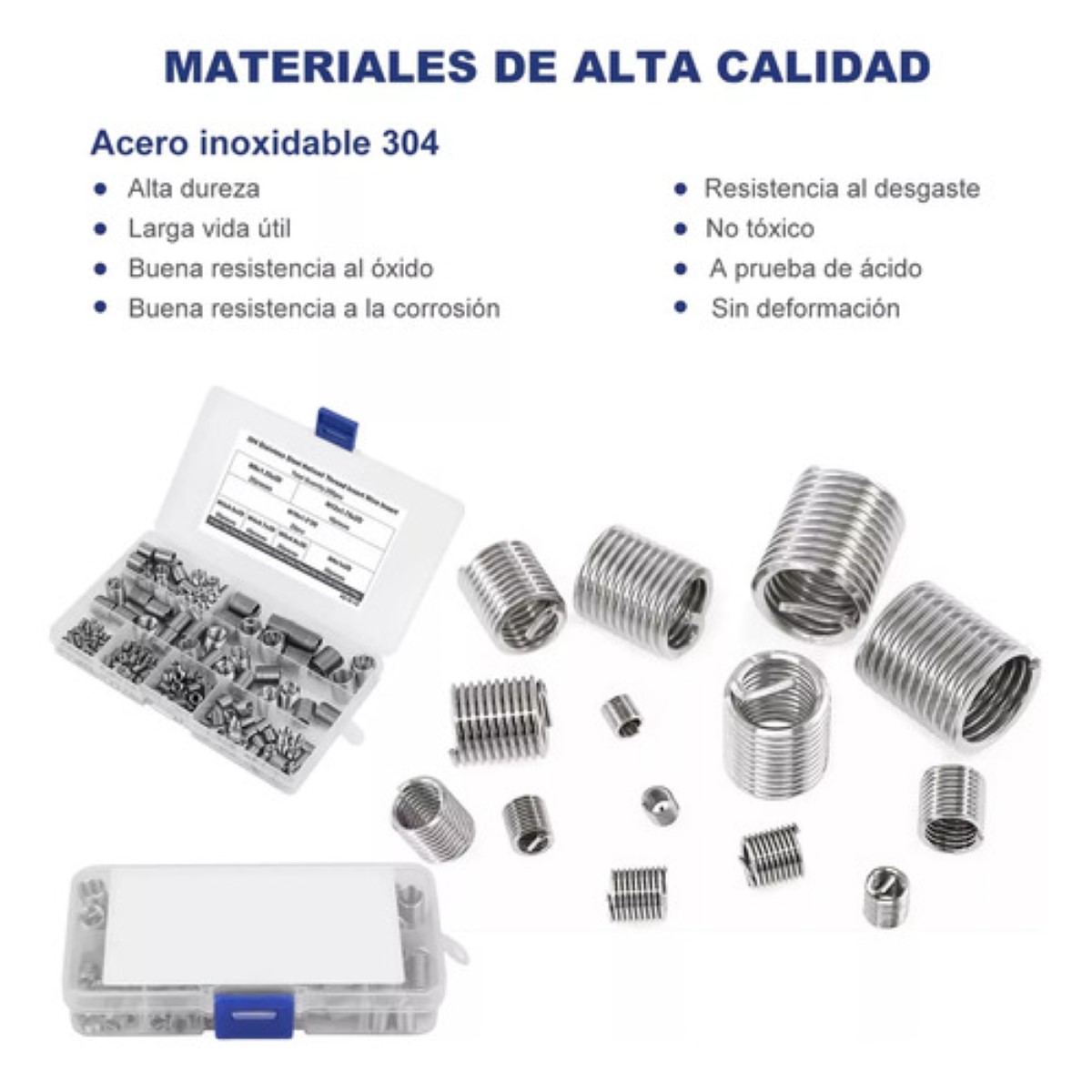 Insertos De Rosca 140 Piezas De Acero Inoxidable 304 Métrico plata
