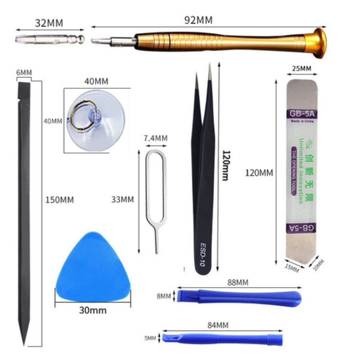 Kit De Herramientas Reparación Pantalla Lcd Celular 45 En 1 multicolor
