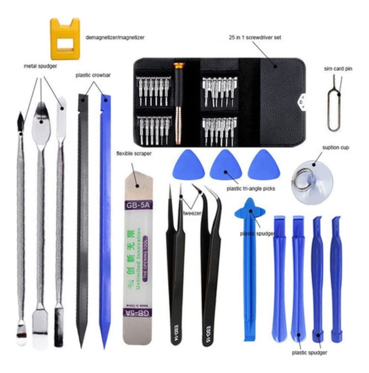 Kit De Herramientas Reparación Pantalla Lcd Celular 45 En 1 multicolor