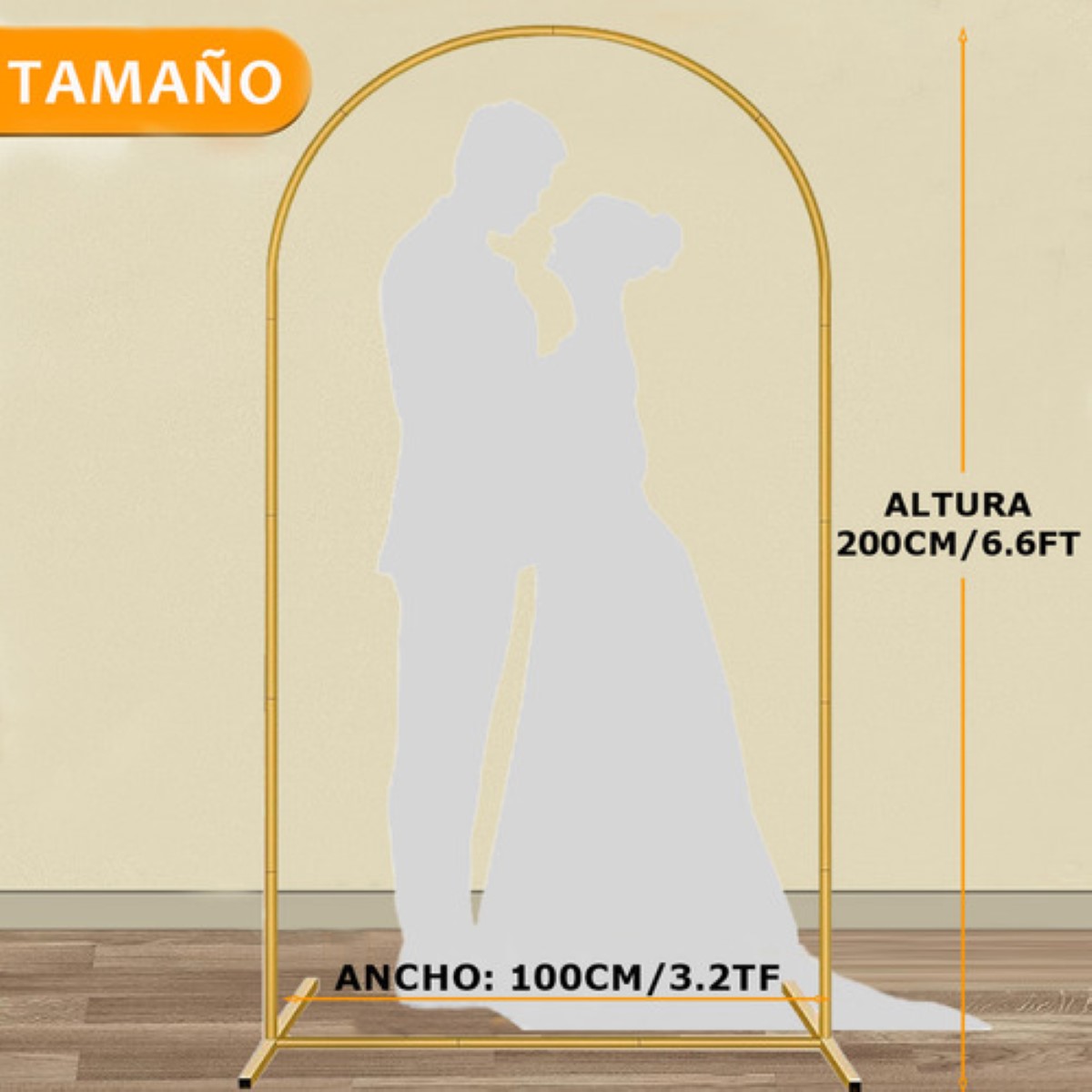 Arco Para Globo para Decoracion Desarmable 2 m dorado