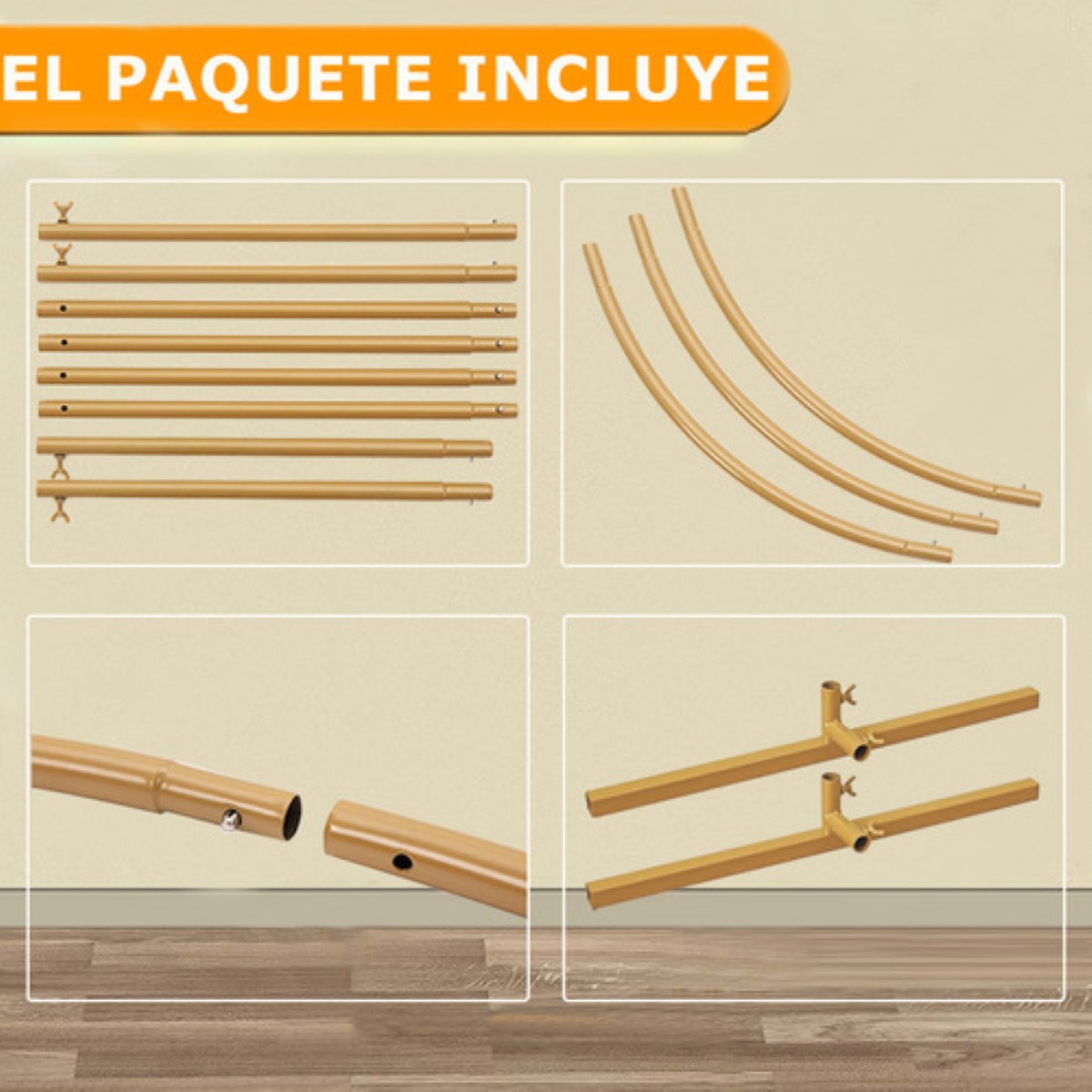 Arco Para Globo para Decoracion Desarmable 2 m dorado