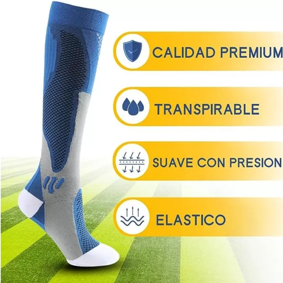 3par Medias Calcetas Compresión Deportiva Alivia Varices Negro Talla  S/M