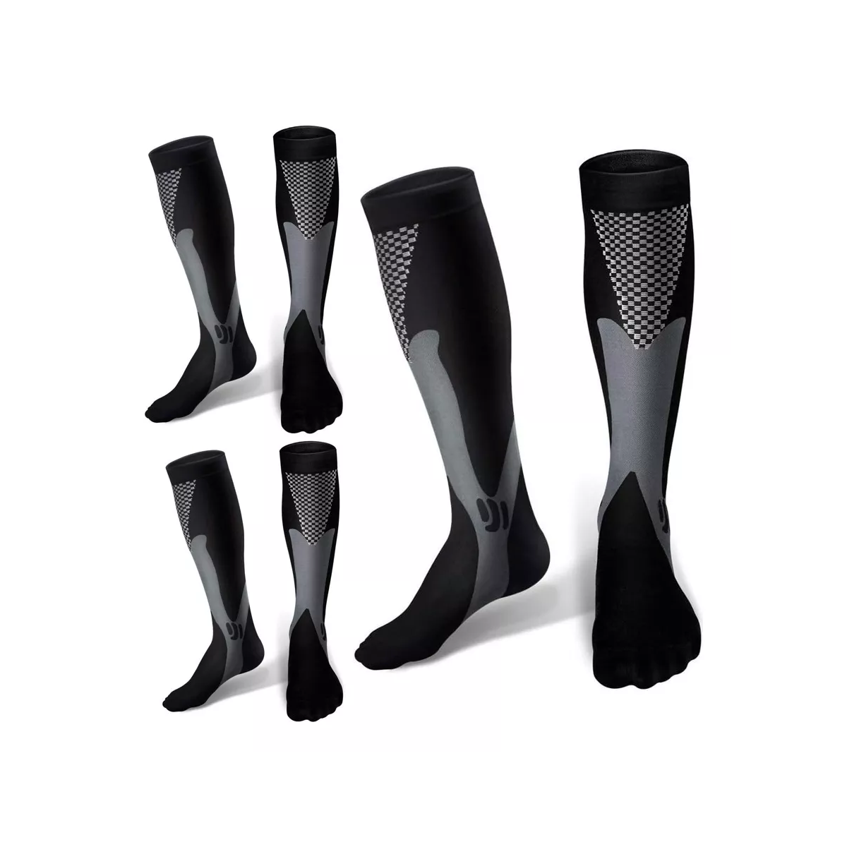 3par Medias Calcetas Compresión Deportiva Alivia Varices Negro Talla  S/M
