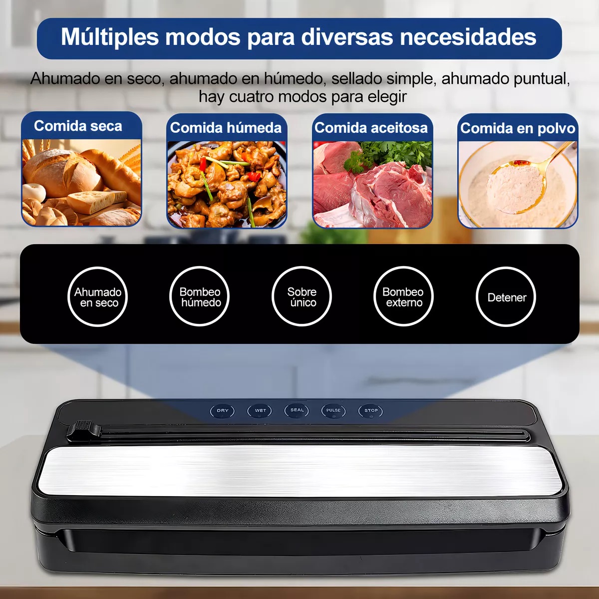 Envasadora Al Vacio 60 kpa Empacadora Automática Comida Con 30 Bolsas