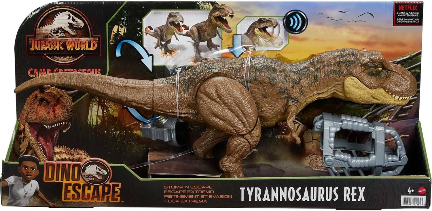 Tyrannosaurus Rex Stomp 'N Escape dinosaurio Camp Cretácico Jurassic World Mattel