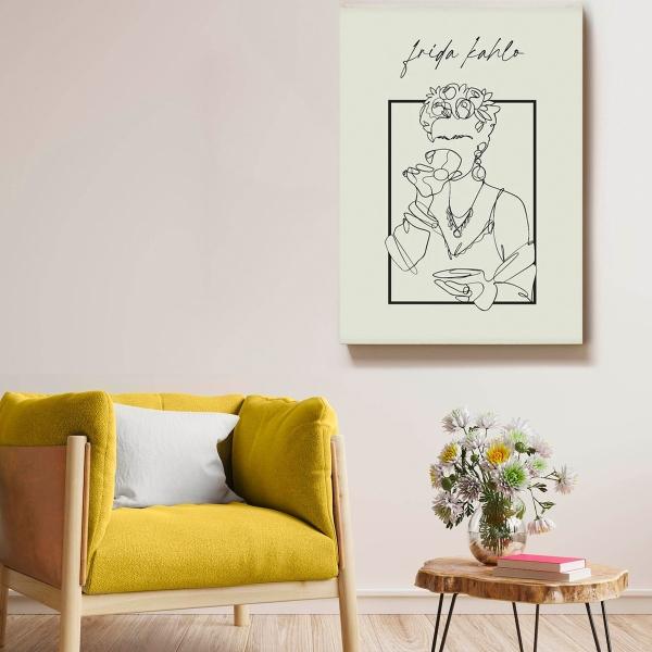 Cuadro Minimalista Moderno Frida Kahlo Canvas Nordico