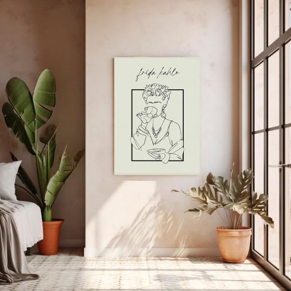 Cuadro Minimalista Moderno Frida Kahlo Canvas Nordico