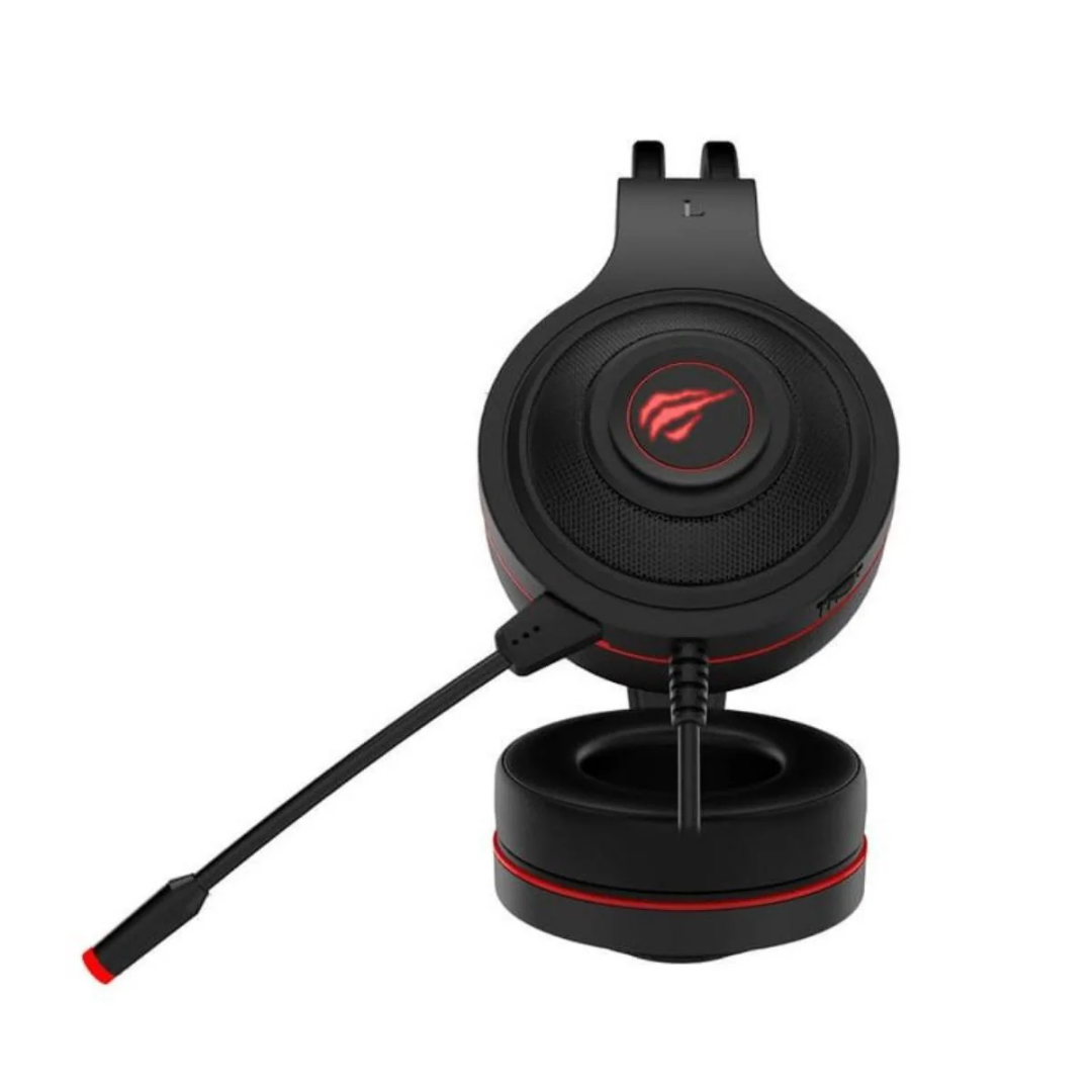 Audífonos Gamer HAVIT H2011D Over Ear con Micrófono, Luz LED Roja, Conexión 3.5mm + USB, Sonido Envolvente y Cancelación de Ruido