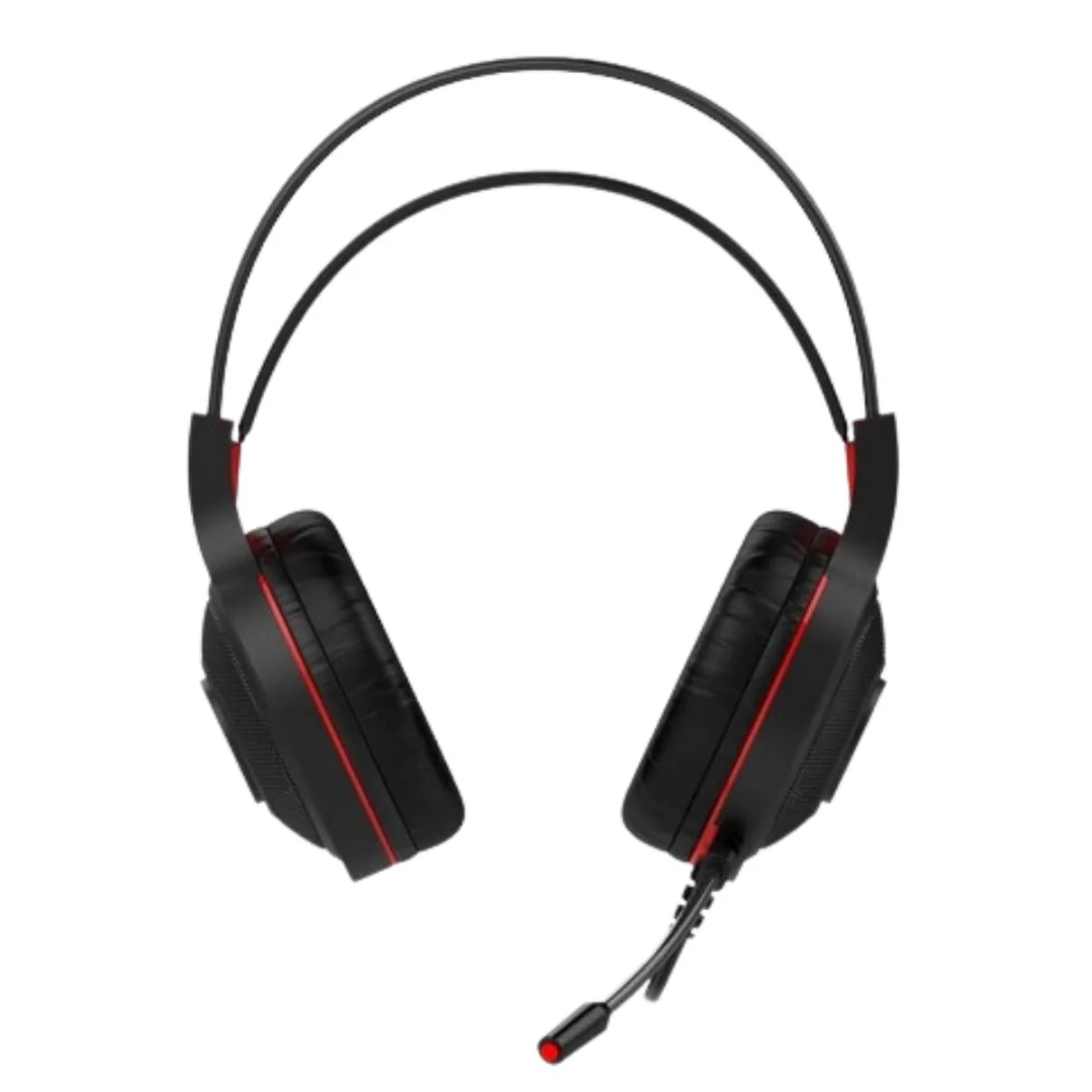 Audífonos Gamer HAVIT H2011D Over Ear con Micrófono, Luz LED Roja, Conexión 3.5mm + USB, Sonido Envolvente y Cancelación de Ruido