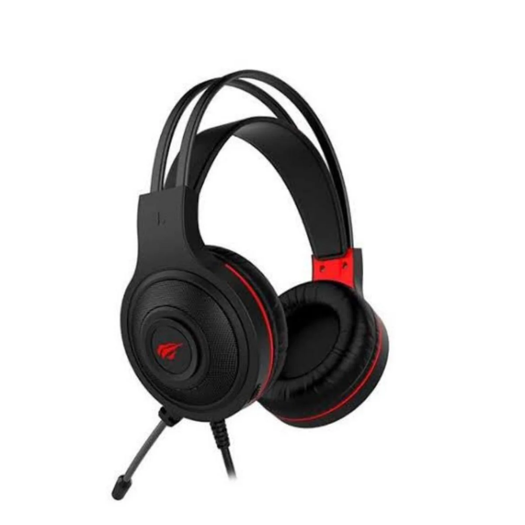 Audífonos Gamer HAVIT H2011D Over Ear con Micrófono, Luz LED Roja, Conexión 3.5mm + USB, Sonido Envolvente y Cancelación de Ruido