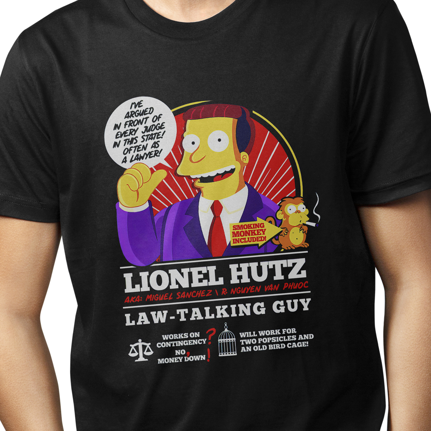 Playera para hombre Los Simpson: Lionel Hutz Series XOLO