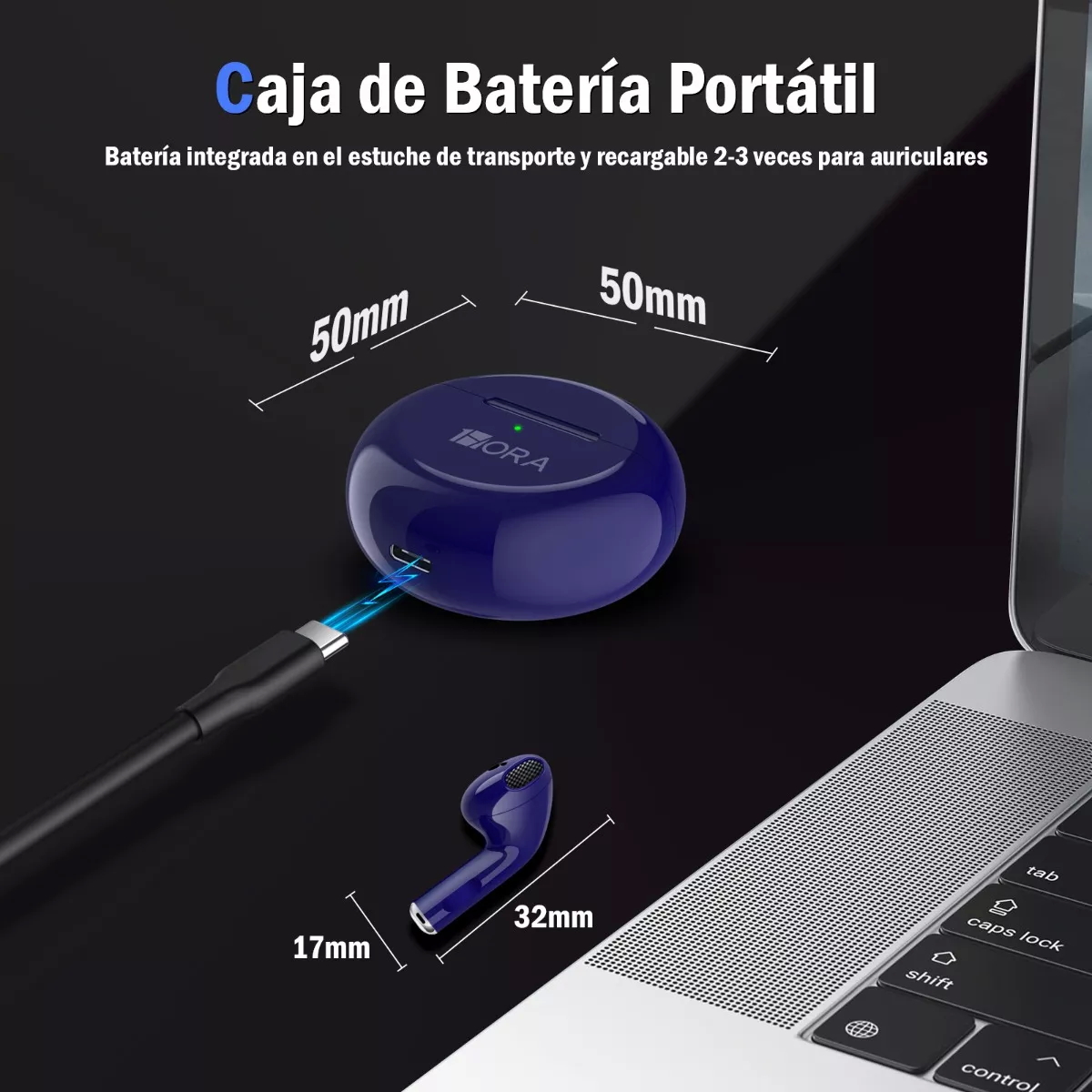 Auriculares in-ear inalámbricos Bluetooth Manos Libres 1Hora