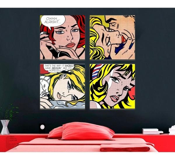 Cuadros Decorativos Pop Art Modernos En Canvas 4 Pz