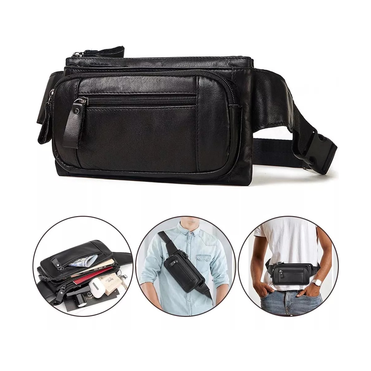 Riñoneras Para Hombre Negro