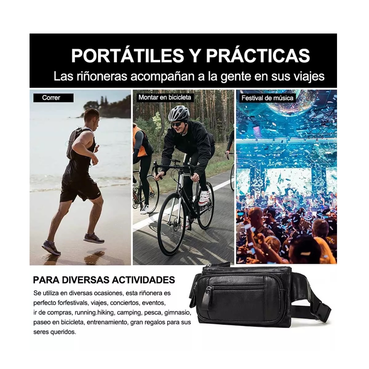 Riñoneras Para Hombre Negro