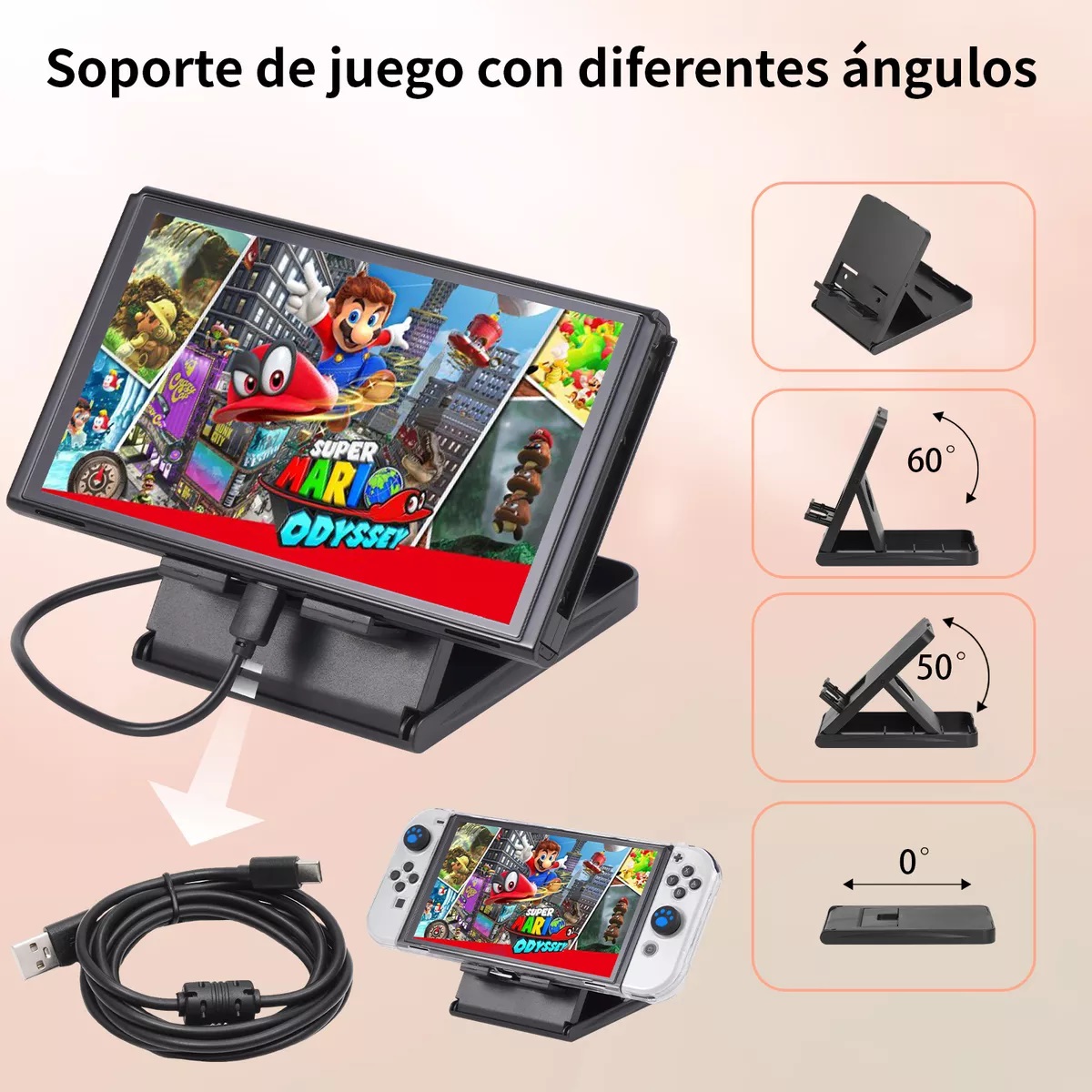 Kit De 35 Accesorios Funda Para Nintendo Switch Oled Estuche Blanco