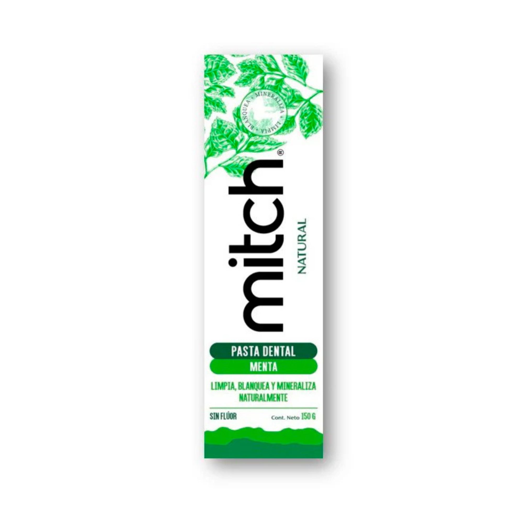 Pasta Dental Mitch Sin Fluor 100% Natural Sabor Menta