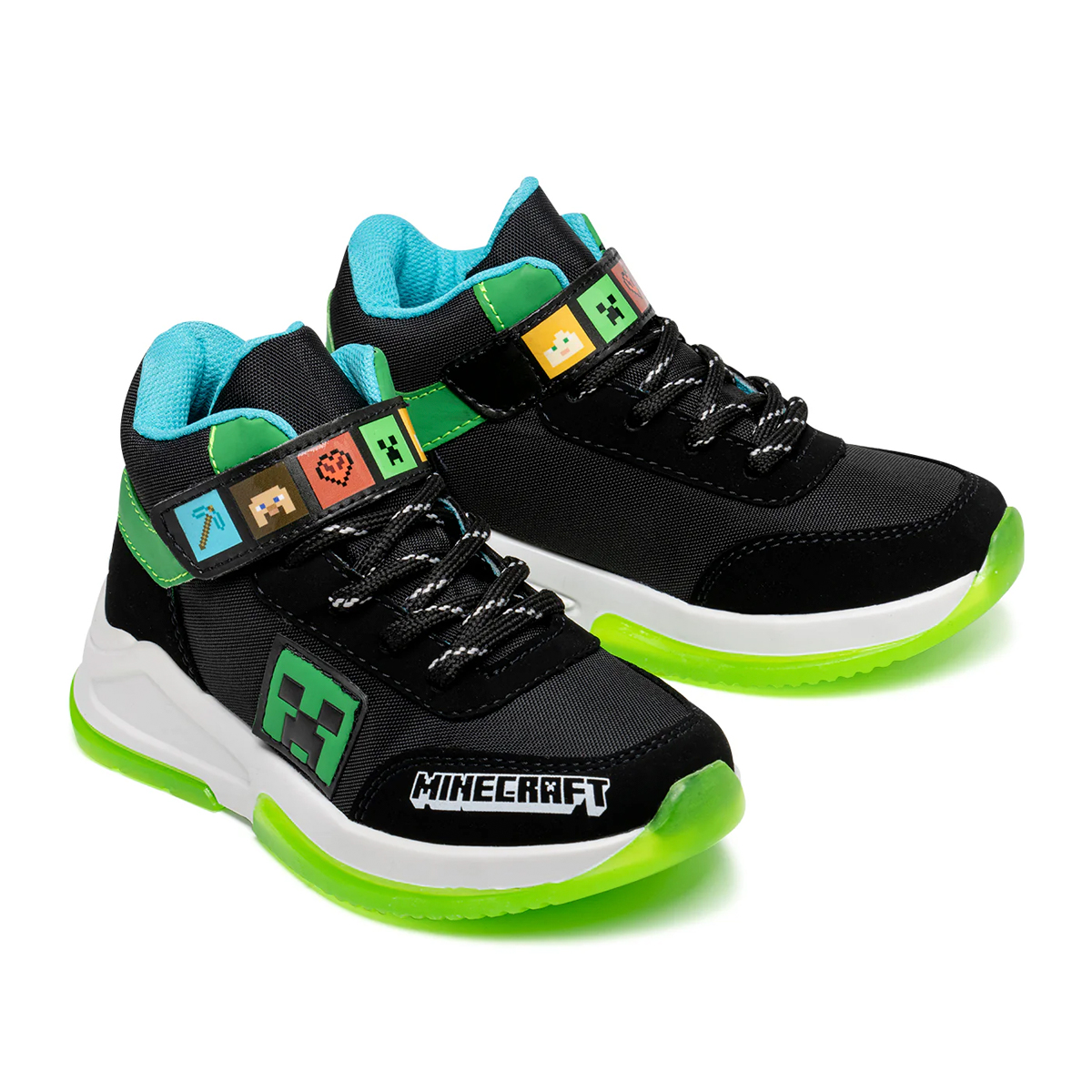 Calzado Yuyin Tenis Bota Niño Minecraft Negros 18-21