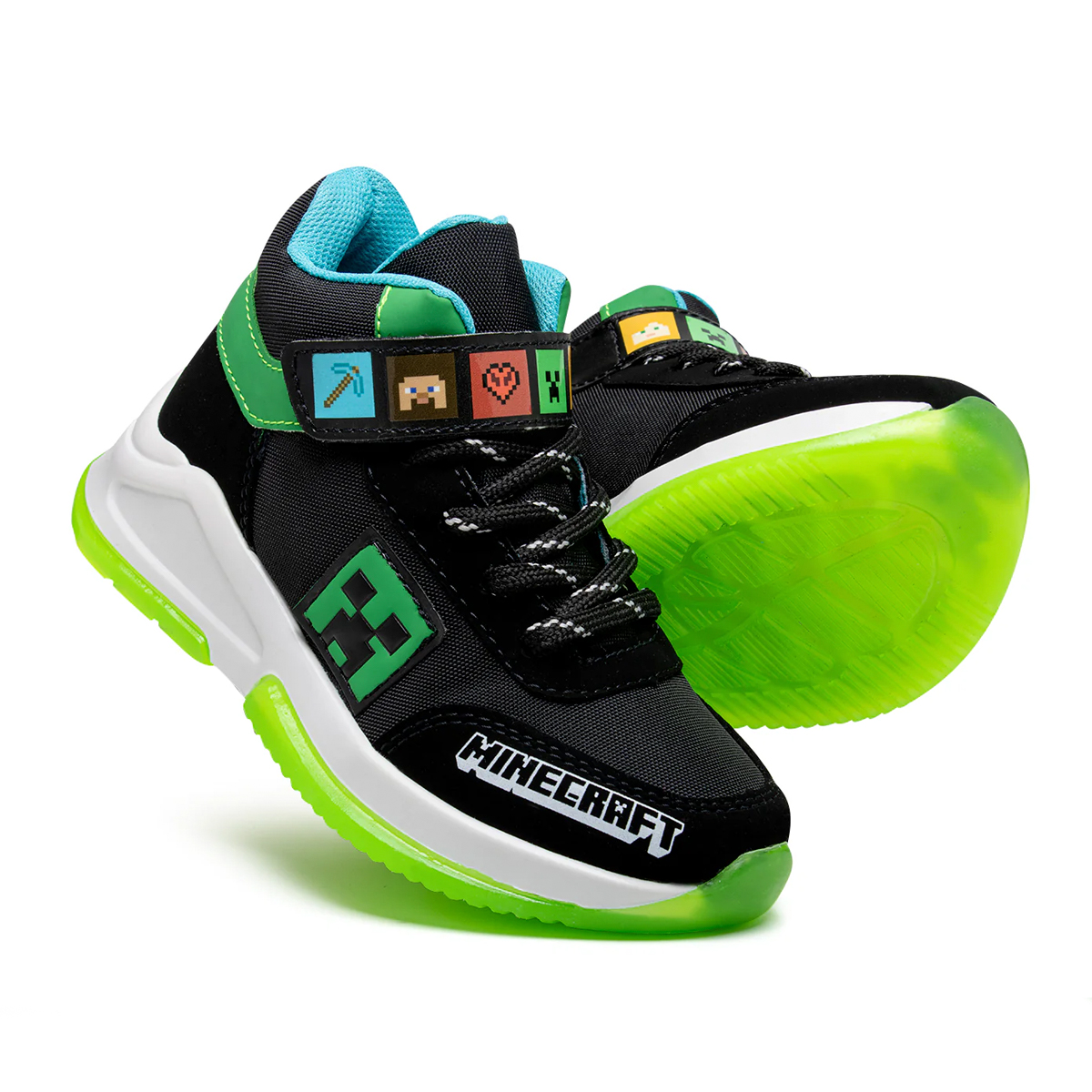 Calzado Yuyin Tenis Bota Niño Minecraft Negros 18-21