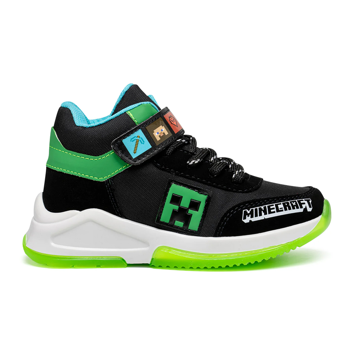 Calzado Yuyin Tenis Bota Niño Minecraft Negros 18-21