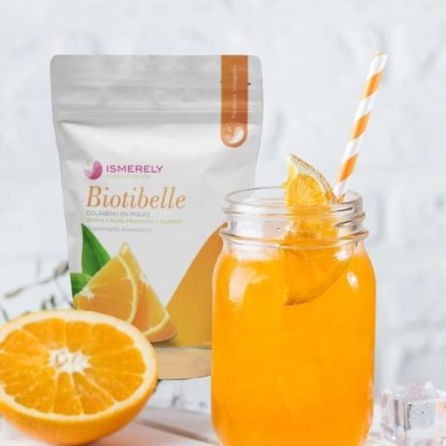 My Belly-T  Suplemento Antioxidante en Polvo con Colágeno, Biotina y Glutatión sabor Naranja