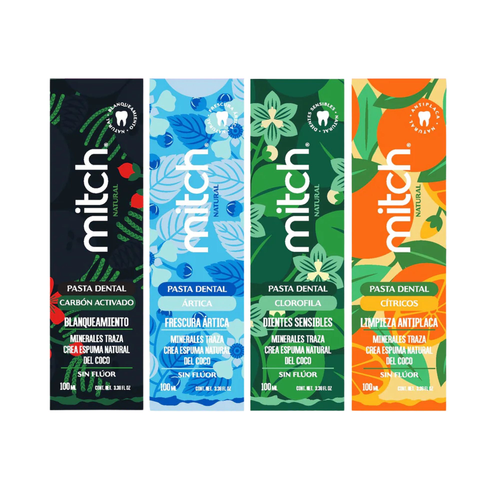 Pasta Dental Mitch Premium Clorofila 100ml Sin Flúor Vegan