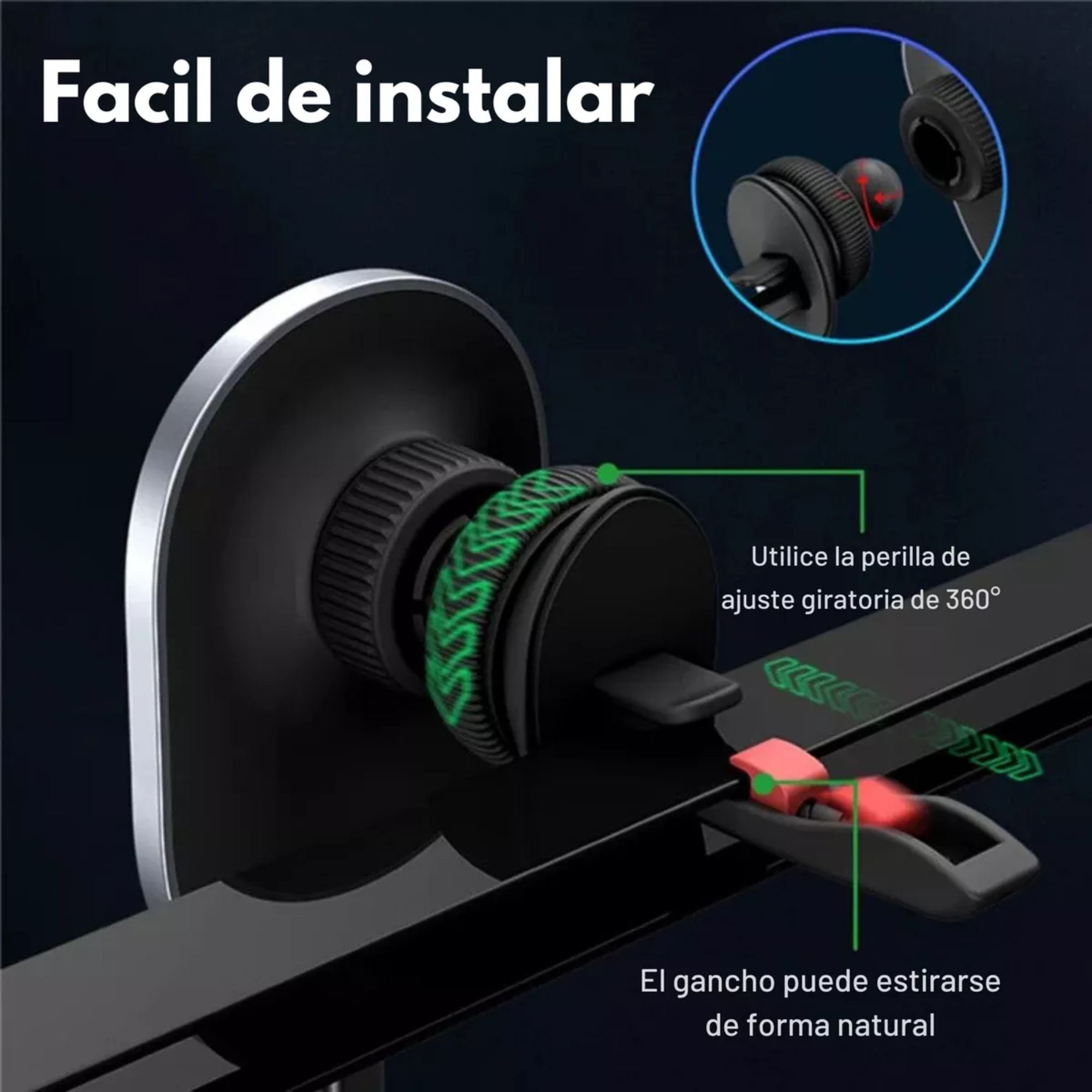 Cargador Inalambrico Soporte De Auto Para iPhone Magsafe Color Negro