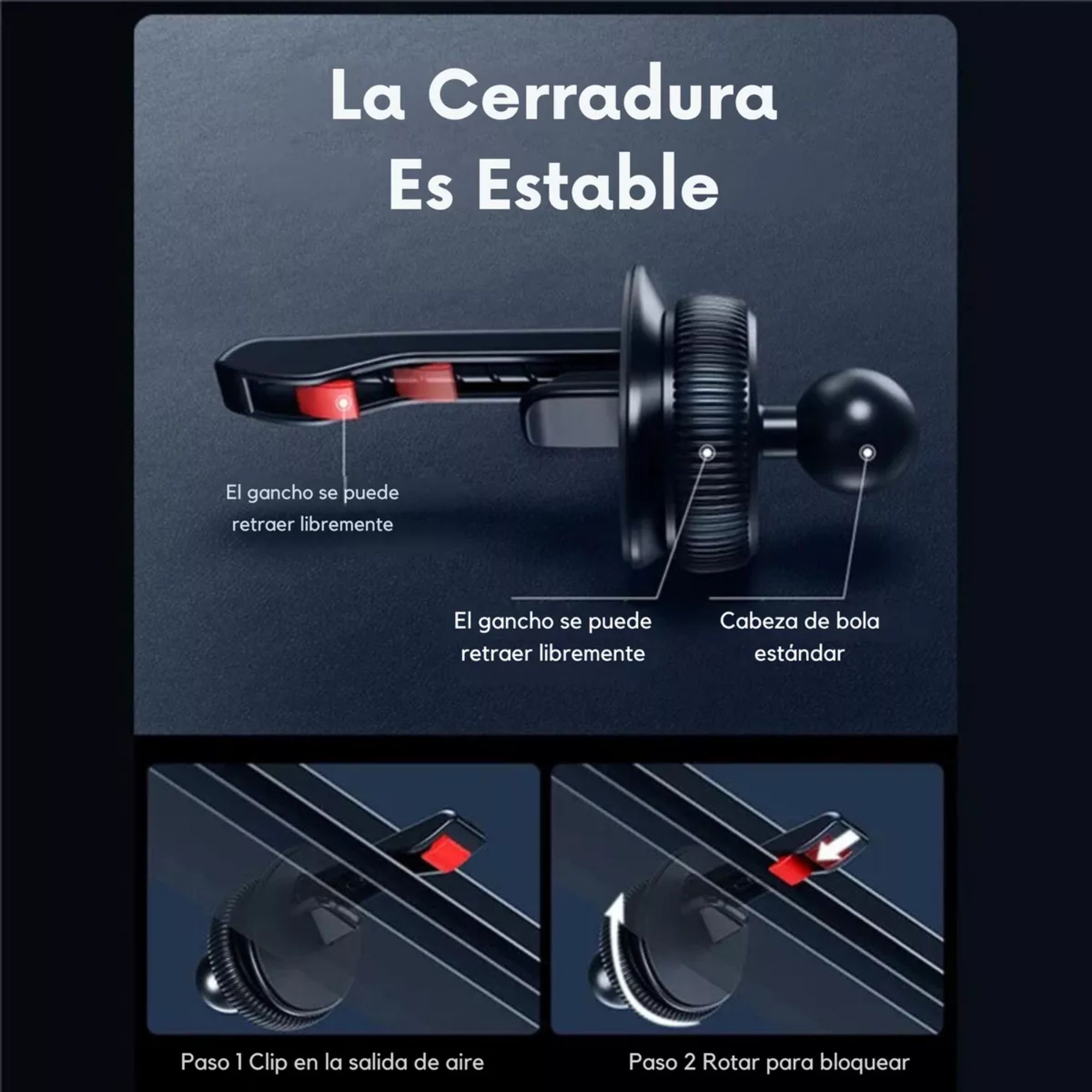 Cargador Inalambrico Soporte De Auto Para iPhone Magsafe Color Negro