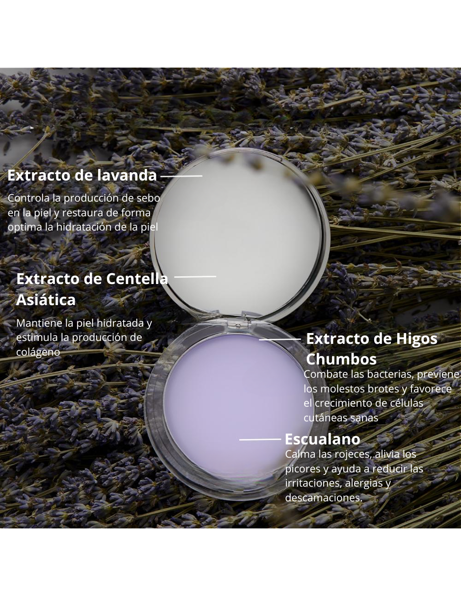 Polvo para rostro matificante Chillab Matte de lavanda 10g 