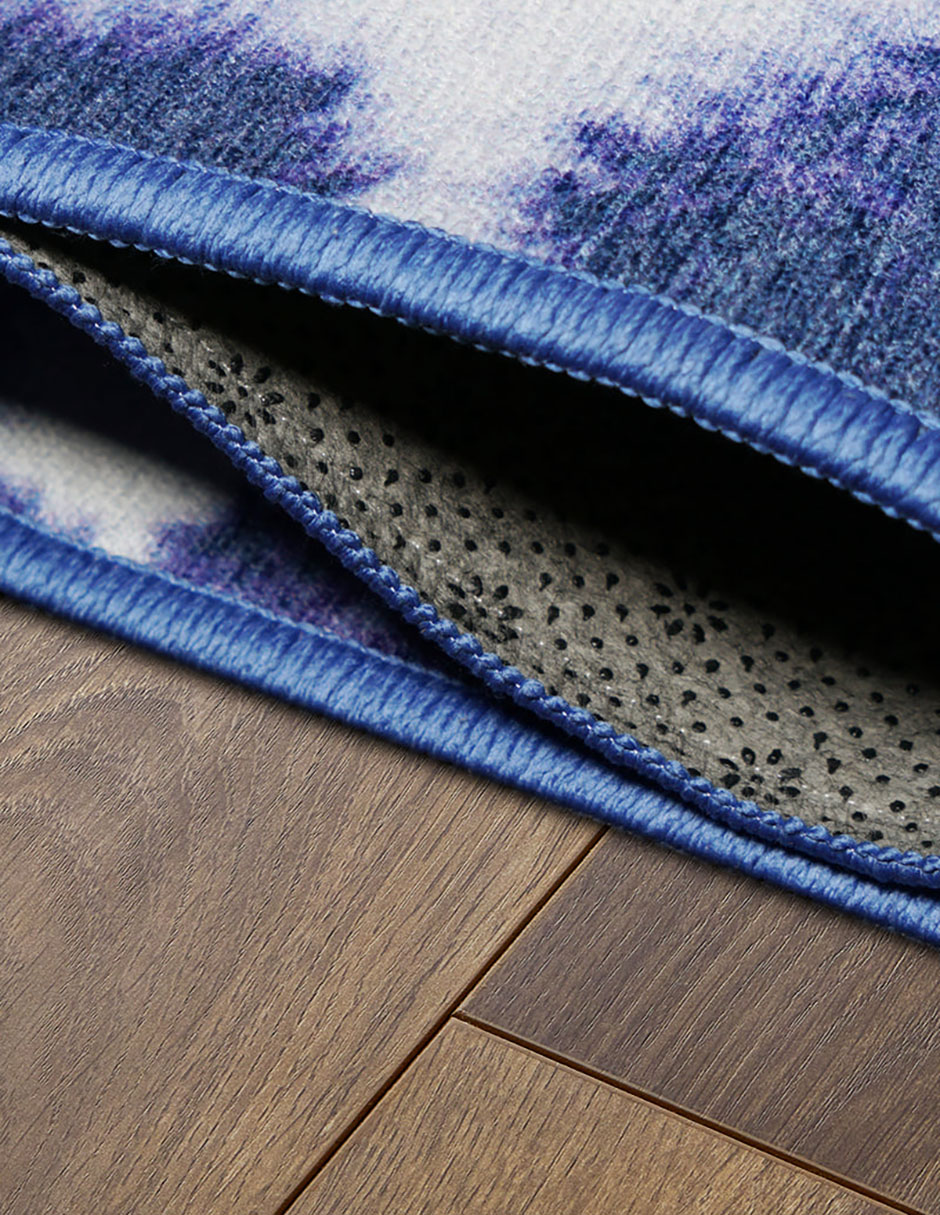 Tapete Alfombra Decorativo Lavable Shibori Geométrica Diamante Azul - Fine Art Tj