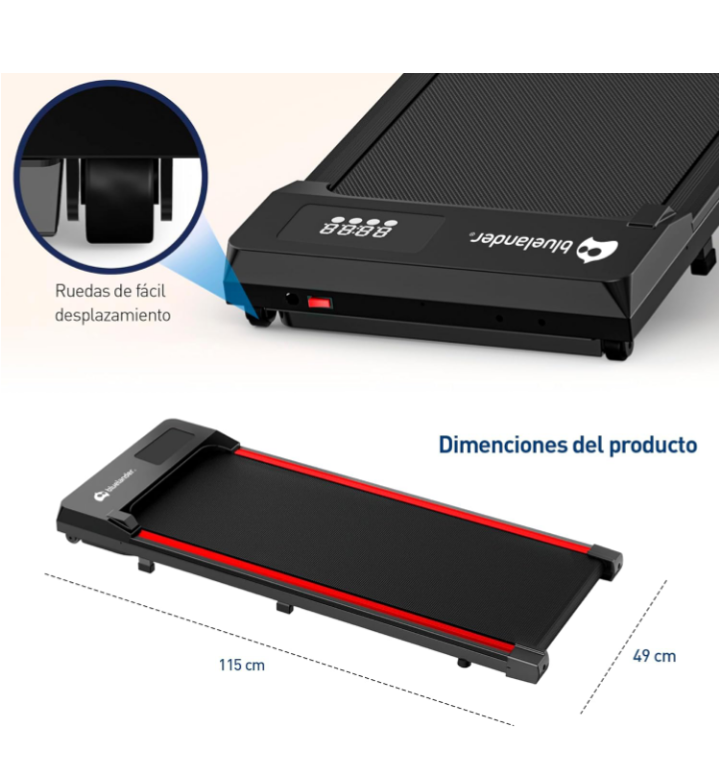 Caminadora walking pad bluelander electrica control remoto ajustable 