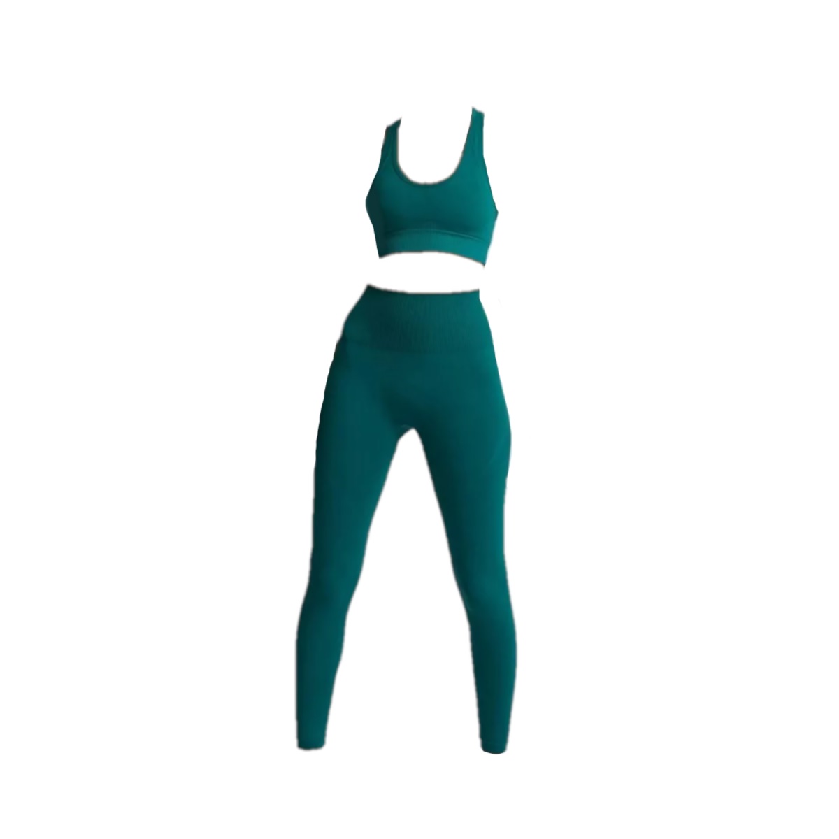 Leggins Levanta Gluteos + Bra Conjunto Licra Deportivo Mujer Verde Oscuro Talla M