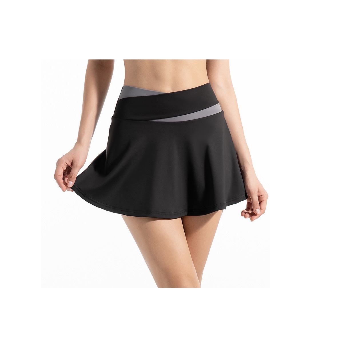 Falda Con Short Licra Deportiva 2 En 1 Negro Talla. 2XL